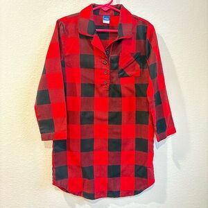 Old Navy Girls Red Buffalo Plaid Flannel Nightgown Pajamas Size 5T